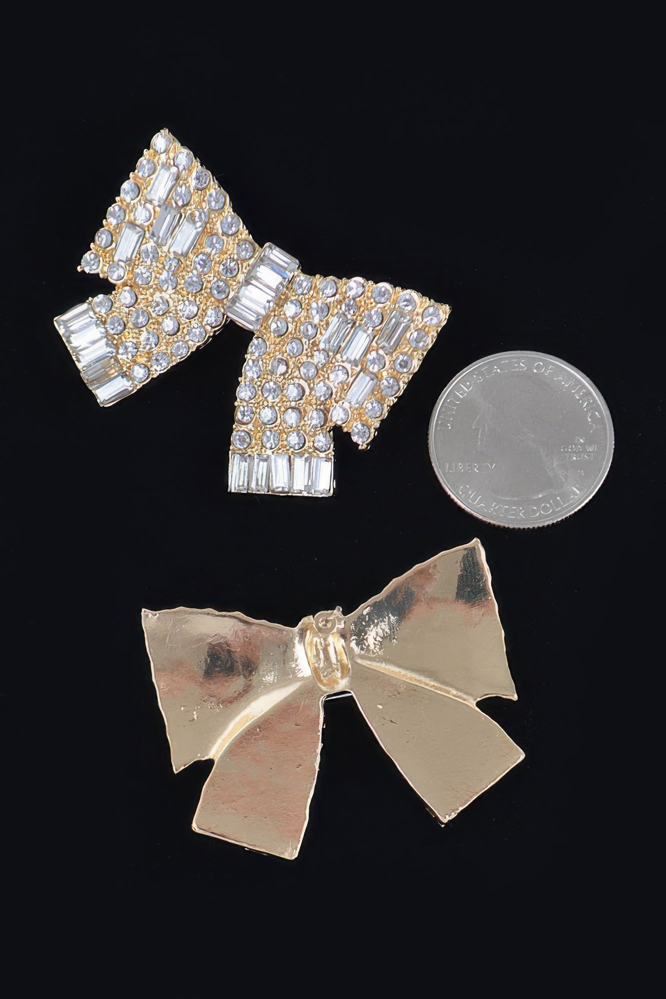 Ribbon Shape Rhinestone Earrings | Mixtshop LLC