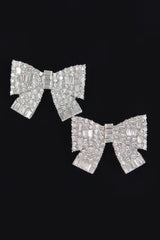 Ribbon Shape Rhinestone Earrings | Mixtshop LLC