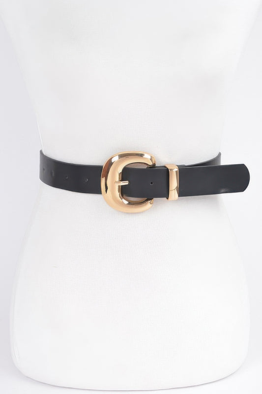 Faux Leather Metal Buckle Belt | Mixtshop LLC