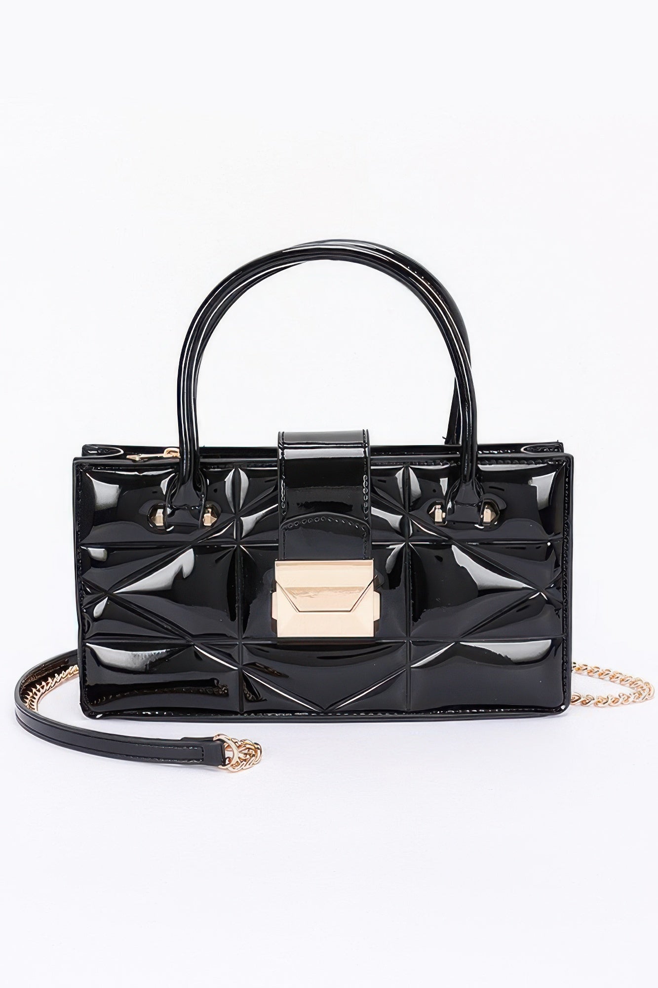 Embossed Enamel Handle Clutch | Mixtshop LLC