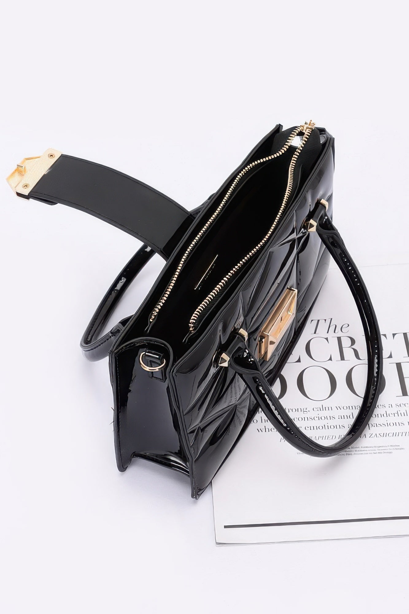 Embossed Enamel Handle Clutch | Mixtshop LLC