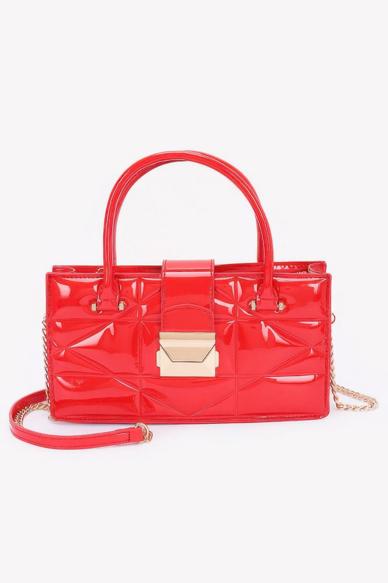 Embossed Enamel Handle Clutch | Mixtshop LLC