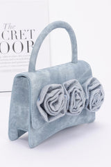 Faux Leather Rhinestone Hot Fix Flower Bag | Mixtshop LLC