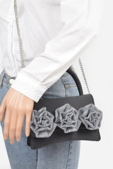 Faux Leather Rhinestone Hot Fix Flower Bag | Mixtshop LLC
