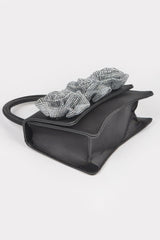 Faux Leather Rhinestone Hot Fix Flower Bag | Mixtshop LLC