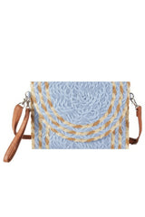 Mixed Color Detail Straw Clutch & Crossbody Bag | Mixtshop LLC