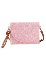 Stitch Detailed Straw Clutch & Crossbody Bag | Mixtshop LLC