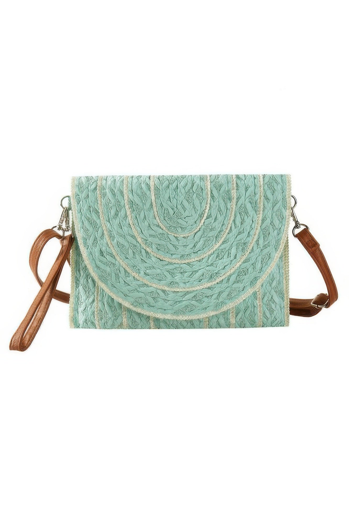 Stitch Detailed Straw Clutch & Crossbody Bag | Mixtshop LLC