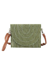 Stitch Detailed Straw Clutch & Crossbody Bag | Mixtshop LLC