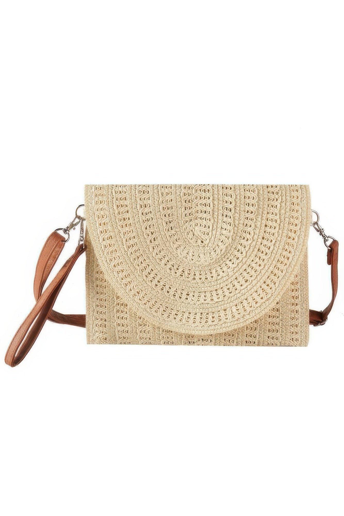 Woven Pattern Straw Clutch & Crossbody Bag | Mixtshop LLC