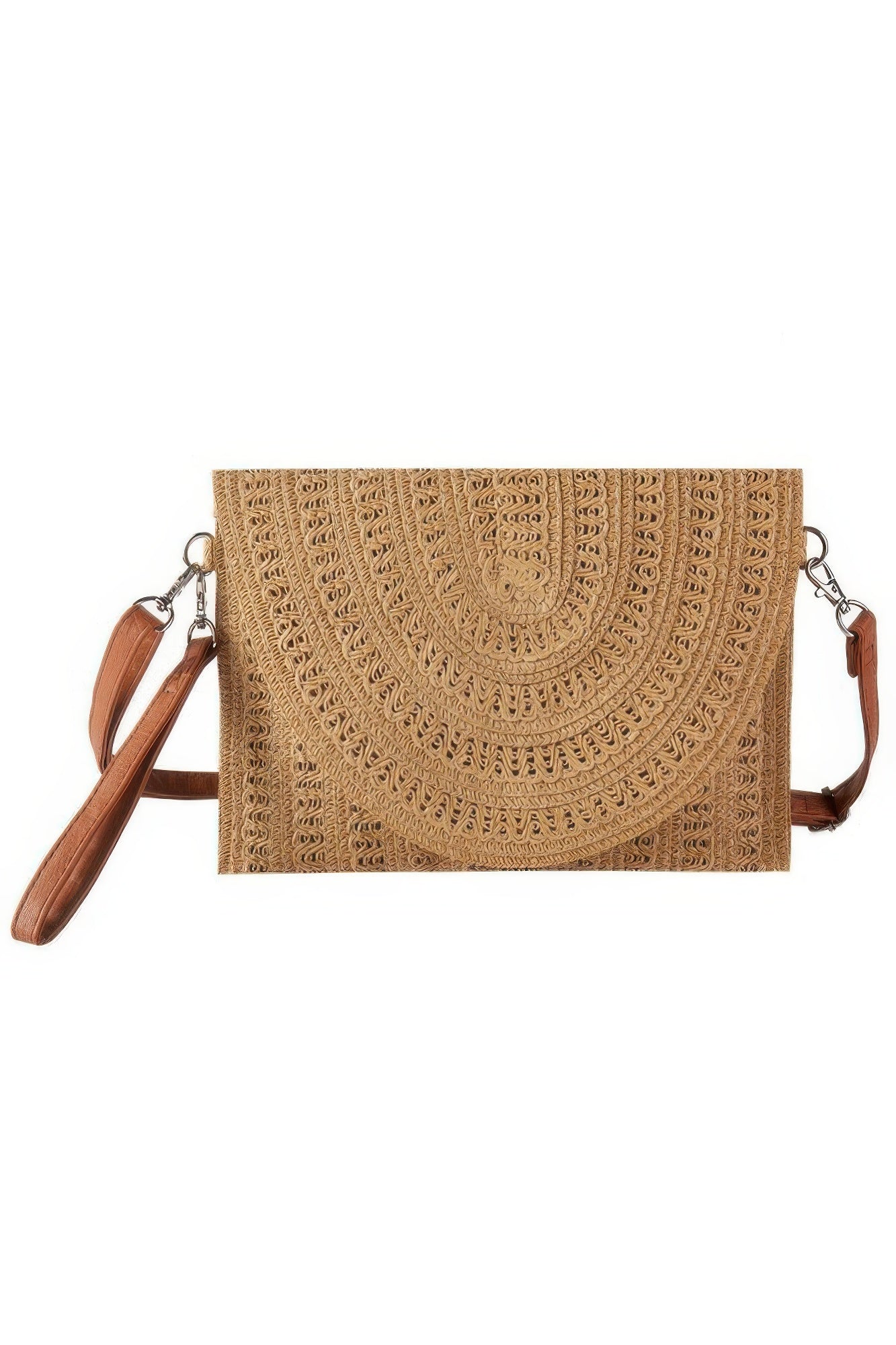 Woven Pattern Straw Clutch & Crossbody Bag | Mixtshop LLC