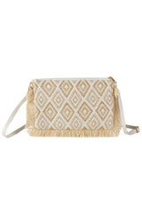 Diamond Checker Tassel Edge Crossbody Bag | Mixtshop LLC