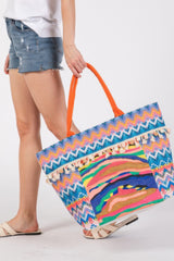 Boho Print Pom Pom Fringe Tote Bag | Mixtshop LLC