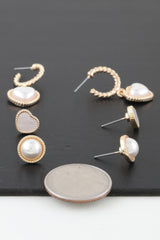 Vintage Pearl Hearts Earrings Set | Mixtshop LLC