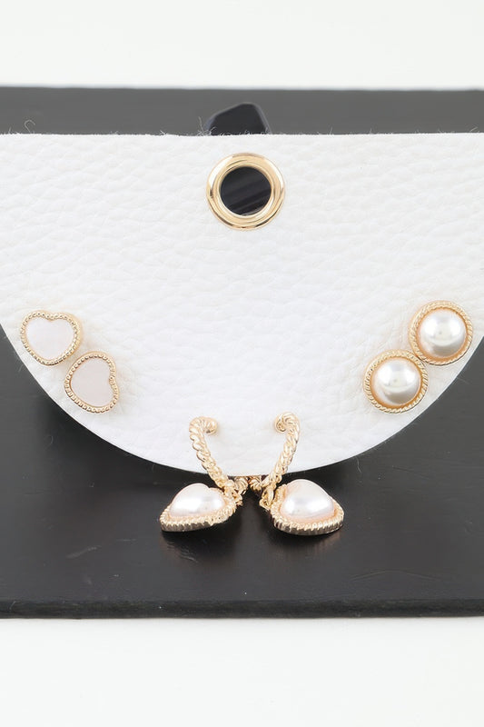 Vintage Pearl Hearts Earrings Set | Mixtshop LLC