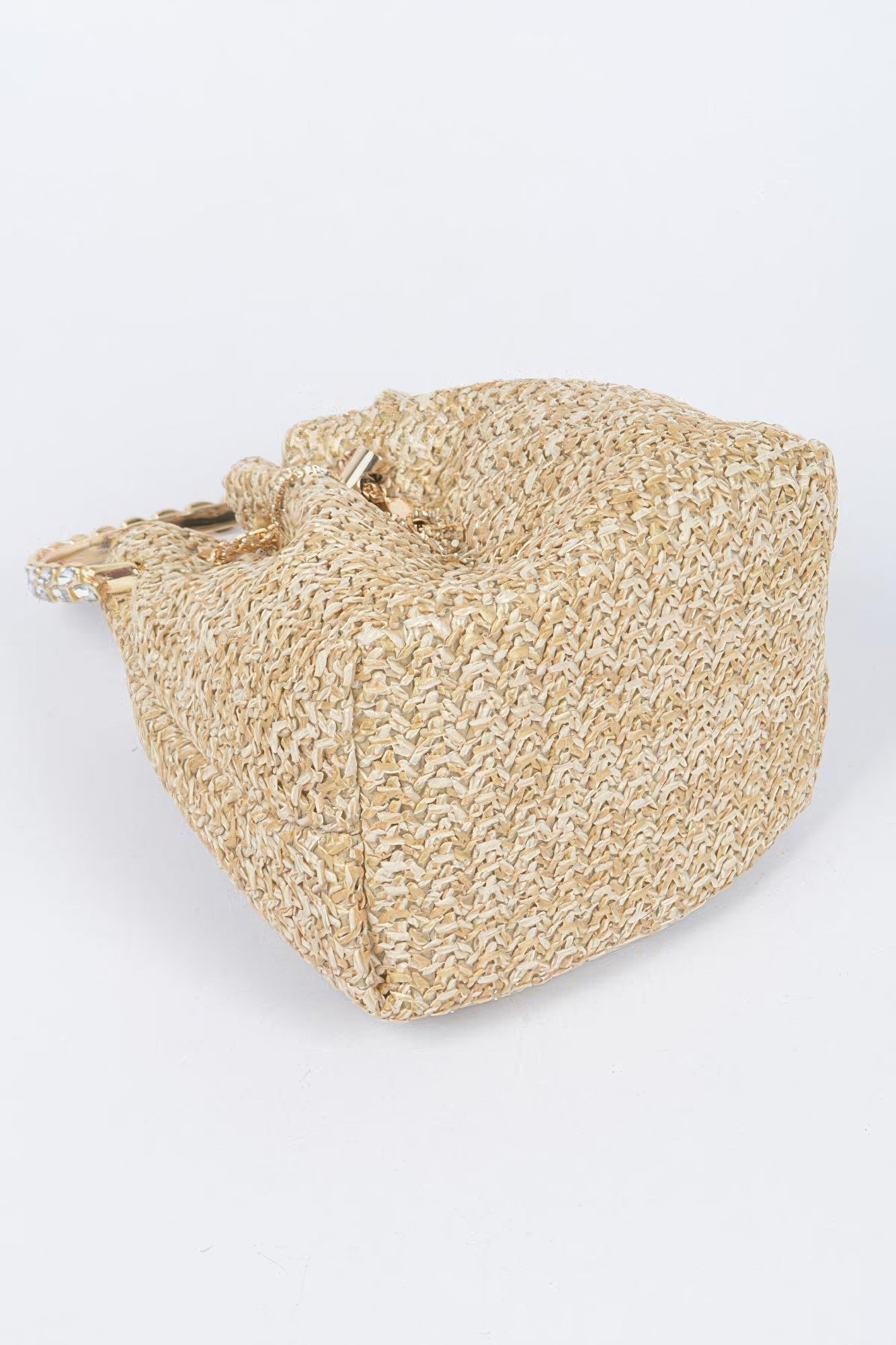 Faux Straw Bucket Bag W/stone Handle | Mixtshop LLC