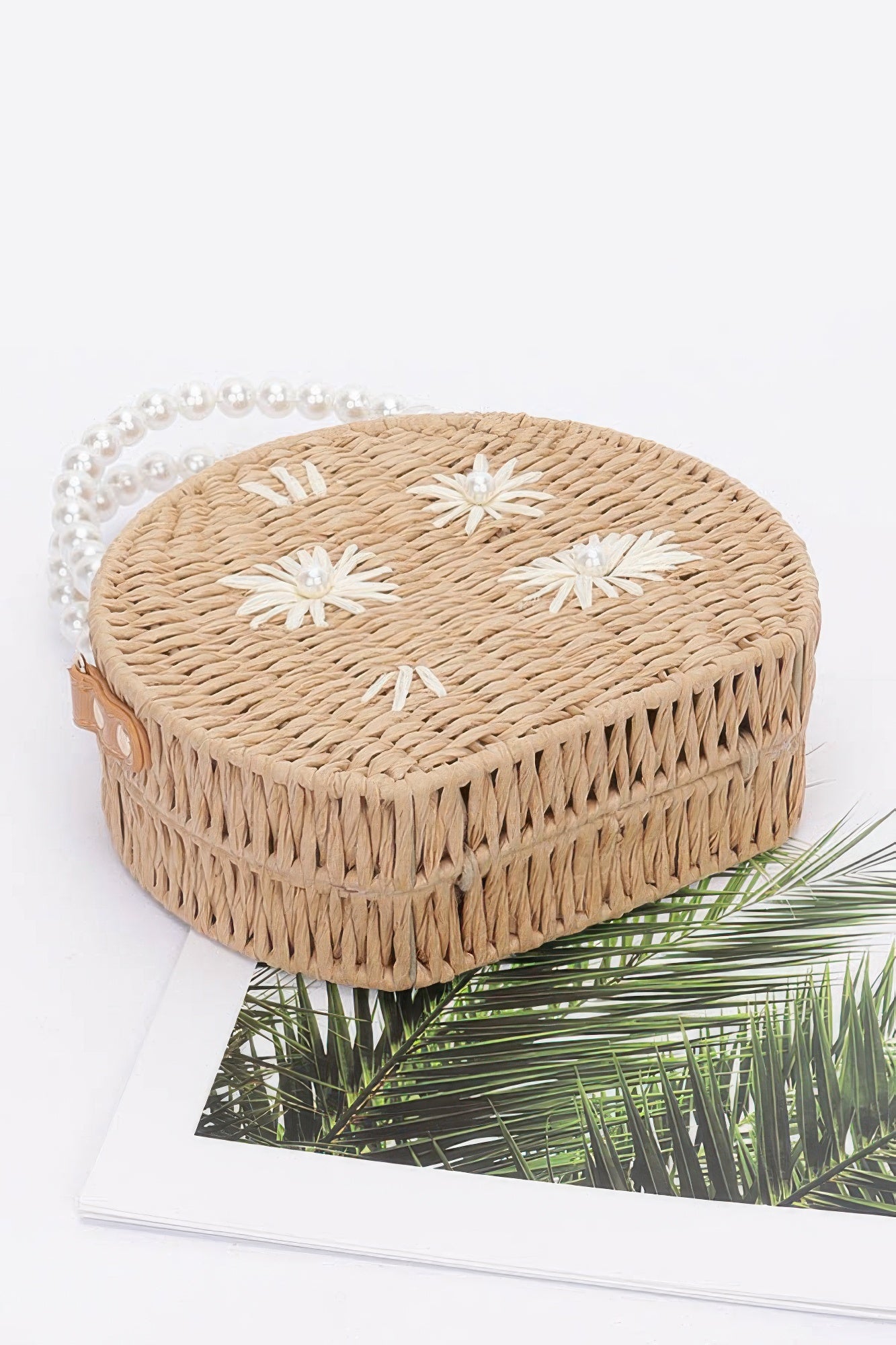 Faux Straw Handmade Clutch W/pearl Handle | Mixtshop LLC
