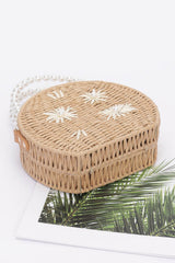 Faux Straw Handmade Clutch W/pearl Handle | Mixtshop LLC