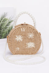Faux Straw Handmade Clutch W/pearl Handle | Mixtshop LLC