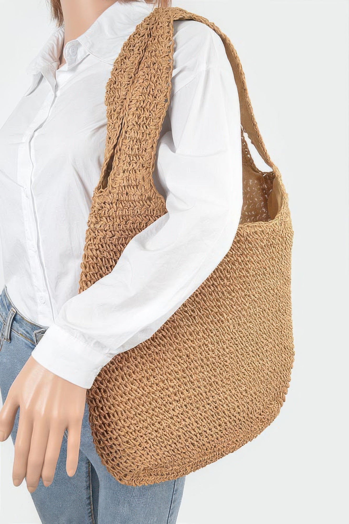 Faux Straw Hobo Bag | Mixtshop LLC