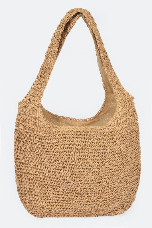 Faux Straw Hobo Bag | Mixtshop LLC