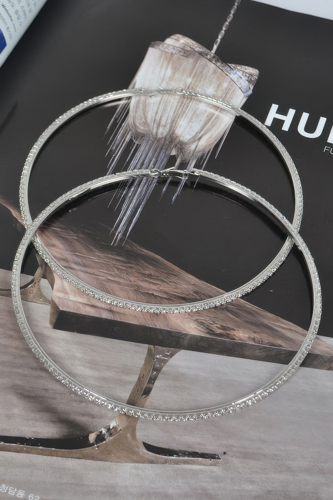 12cm Double Rhinestone Hoop Earrings | Mixtshop LLC