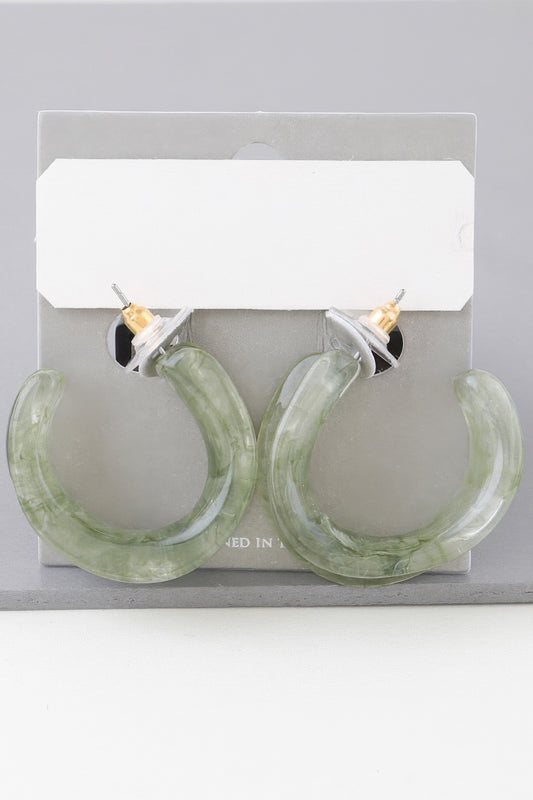 Multi Marble Stone Hoop Earrings | Mixtshop LLC
