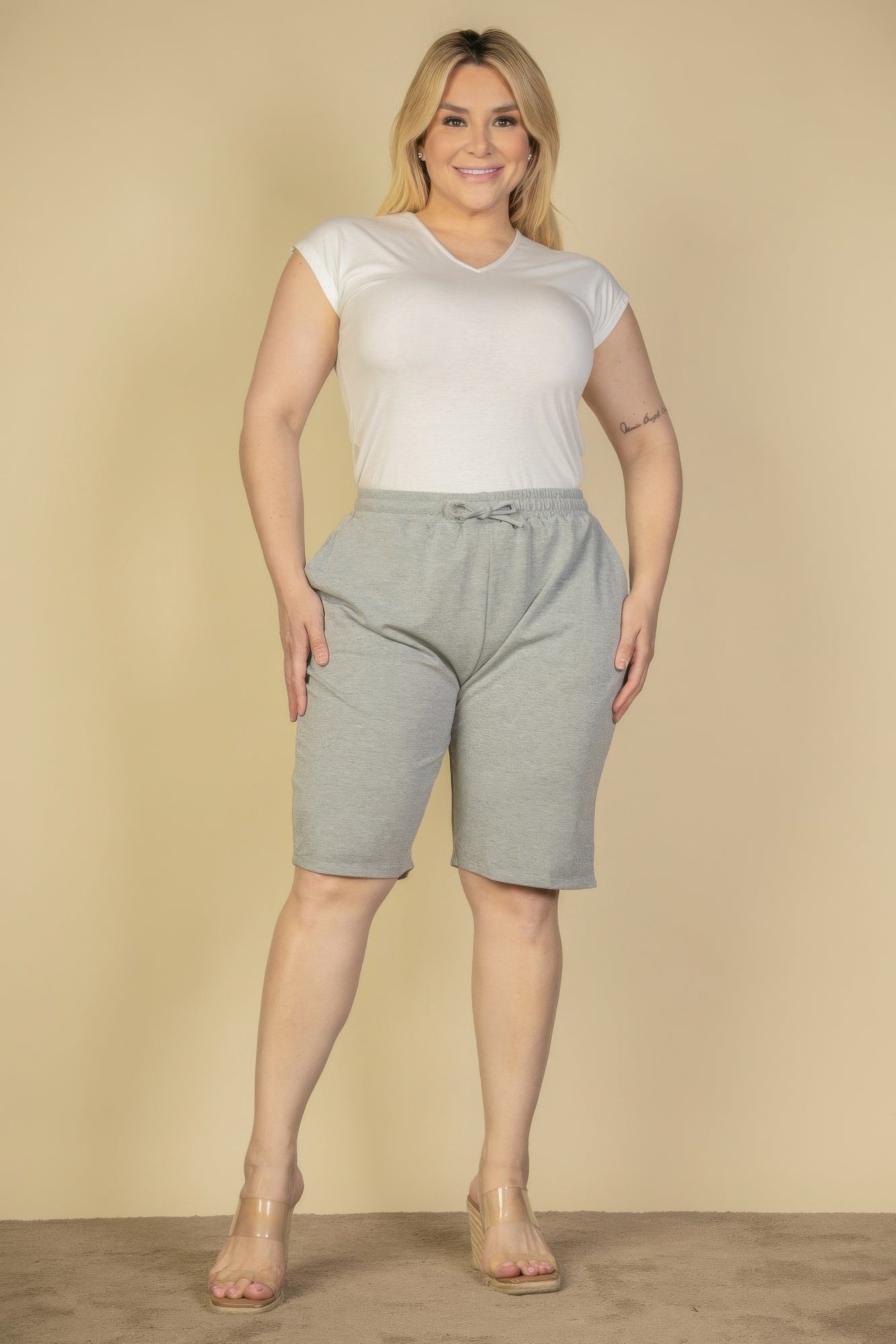 Plus Size French Terry Bermuda Shorts | Mixtshop LLC