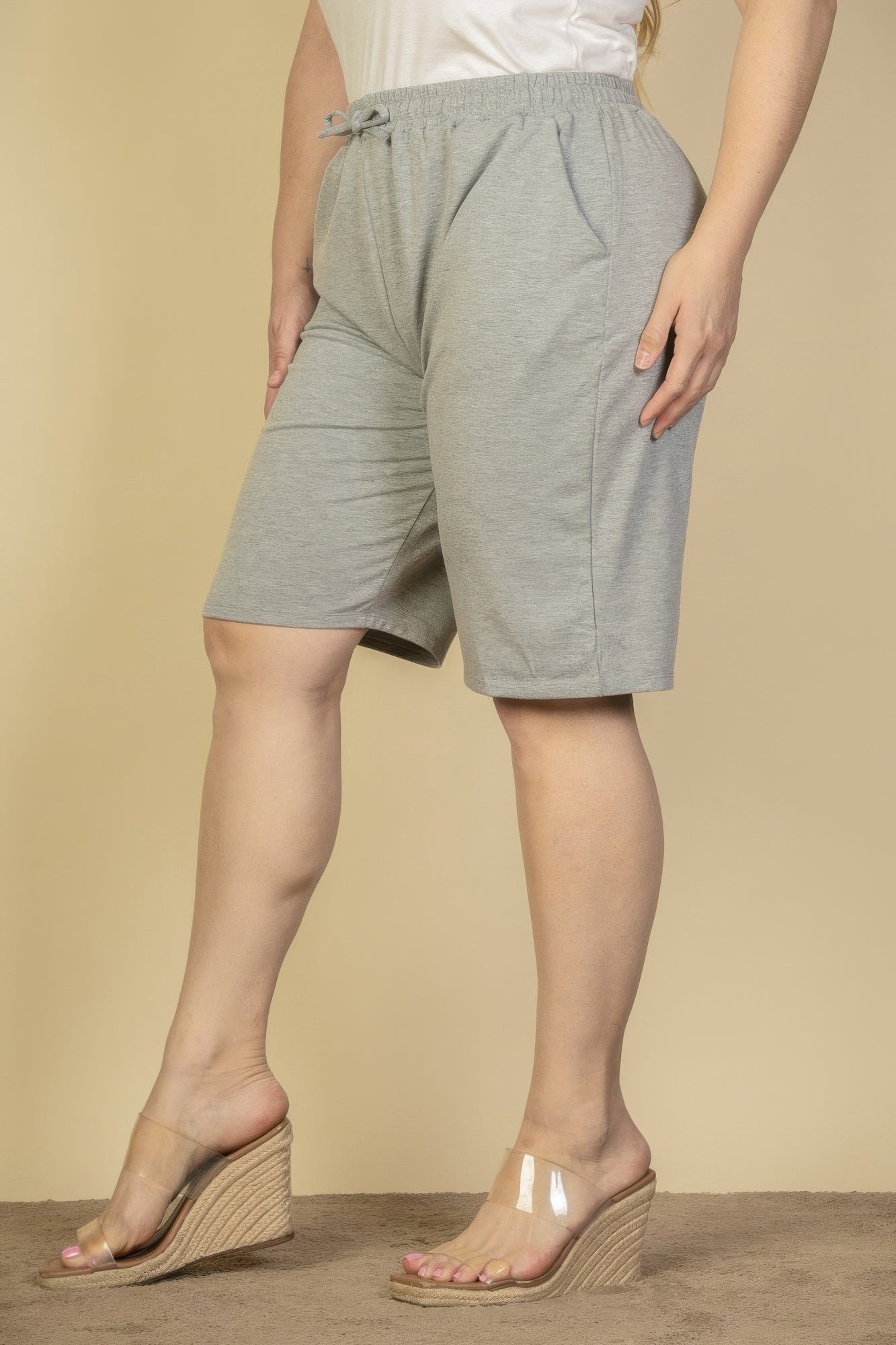 Plus Size French Terry Bermuda Shorts | Mixtshop LLC
