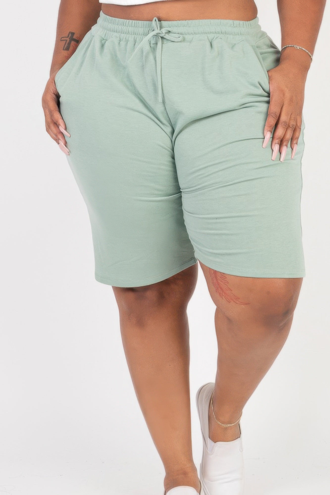 Plus Size French Terry Bermuda Shorts | Mixtshop LLC