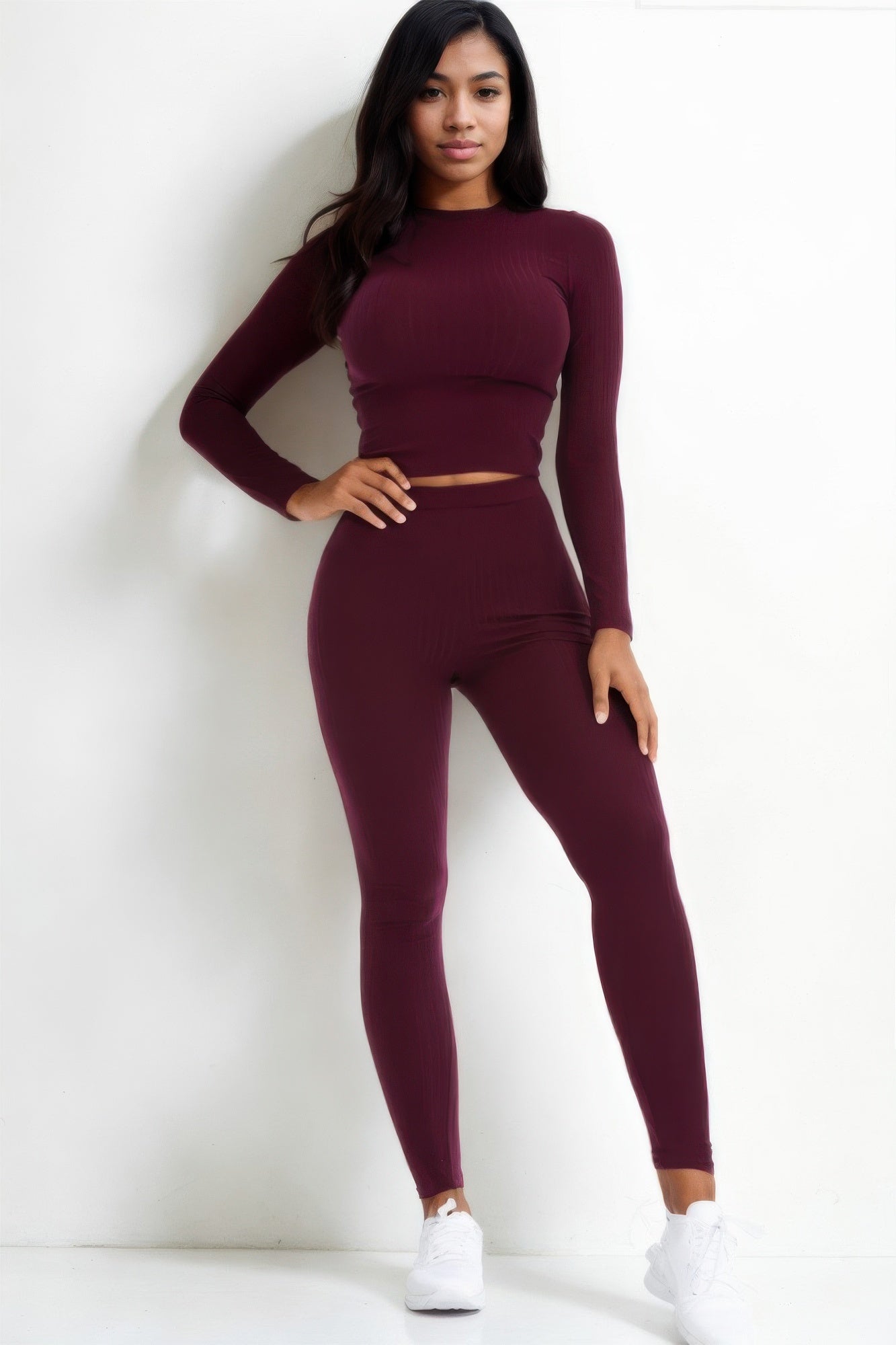 Ribbed Mock Neck Long Sleeve Top & Leggings Set | Mixtshop LLC