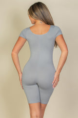 Short Sleeve Scoop Neck Bodycon Romper | Mixtshop LLC