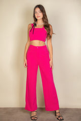 Solid Tank Top & Wide Leg Pants | Mixtshop LLC