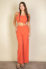 Solid Tank Top & Wide Leg Pants | Mixtshop LLC