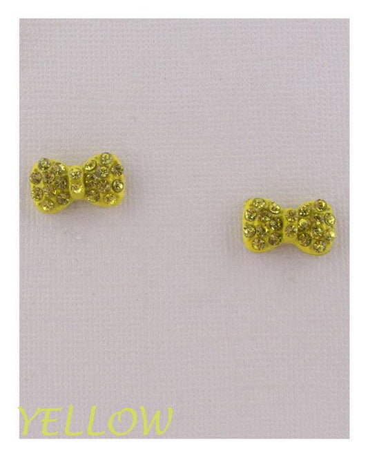 Bow earrings w/decorative rhinestones | Mixtshop LLC