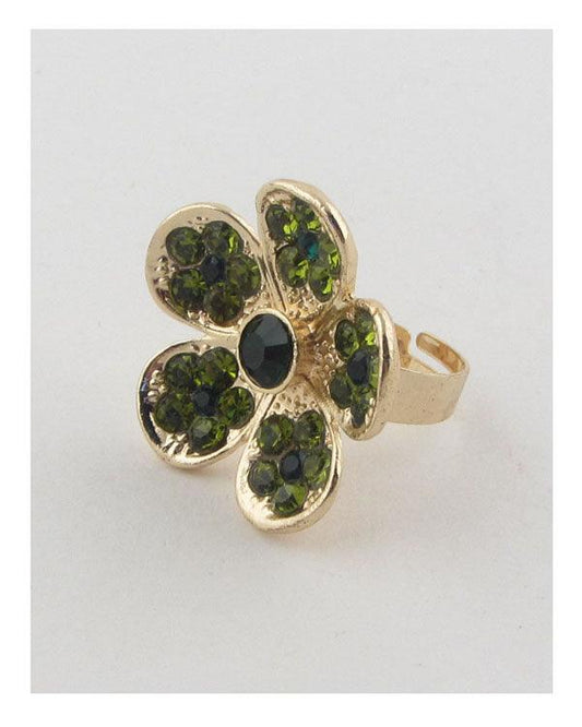 Flower rhinestone adjustable ring | Mixtshop LLC