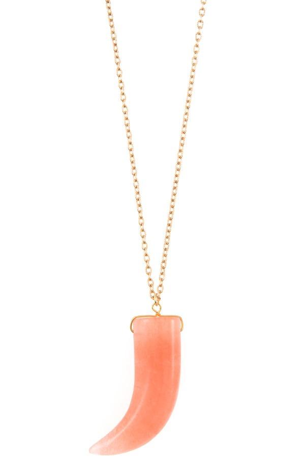 Elongated single horn pendant necklace | Mixtshop LLC