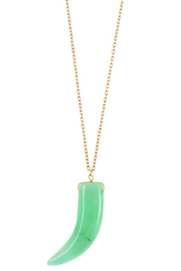 Elongated single horn pendant necklace | Mixtshop LLC