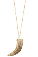 Elongated single horn pendant necklace | Mixtshop LLC