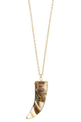 Elongated single horn pendant necklace | Mixtshop LLC