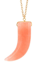 Elongated single horn pendant necklace | Mixtshop LLC
