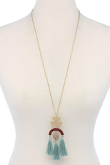 Half circle metal tassel pendant necklace | Mixtshop LLC