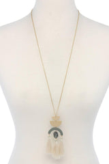 Half circle metal tassel pendant necklace | Mixtshop LLC