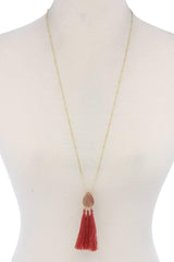 Teardrop Shape Tassel Pendant Necklace | Mixtshop LLC