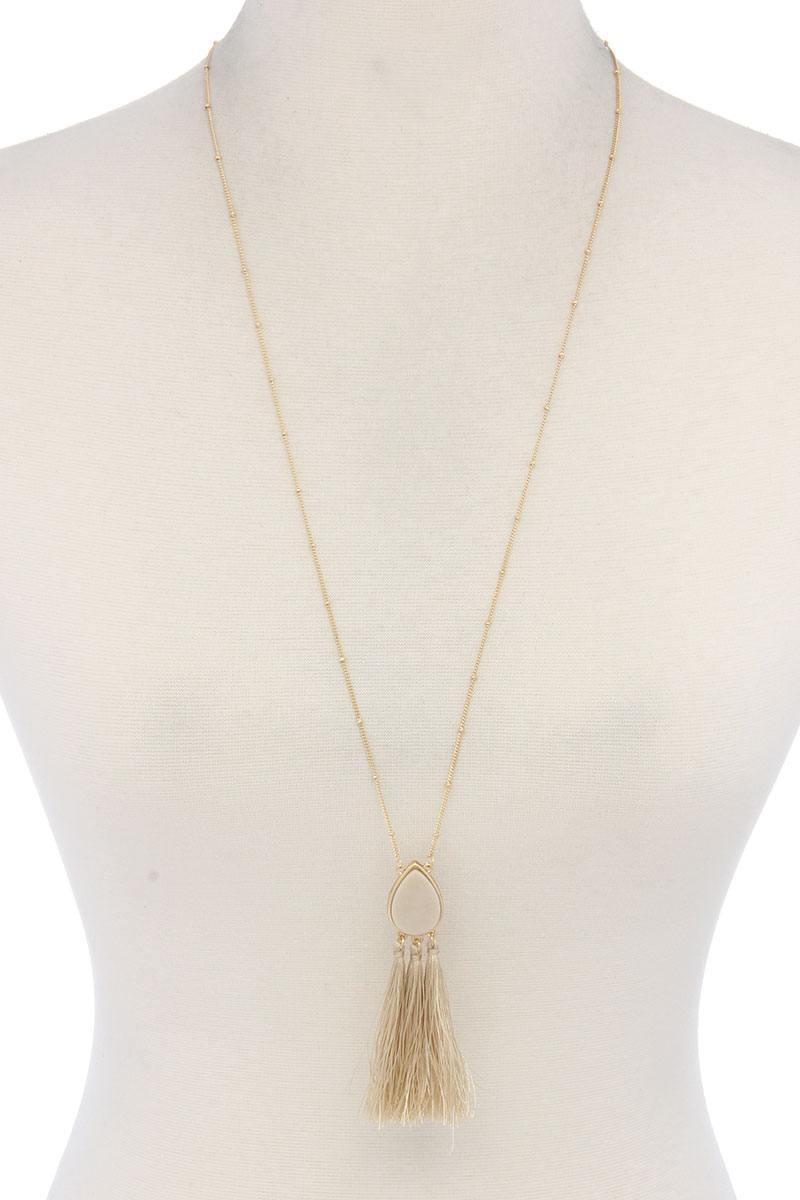 Teardrop Shape Tassel Pendant Necklace | Mixtshop LLC