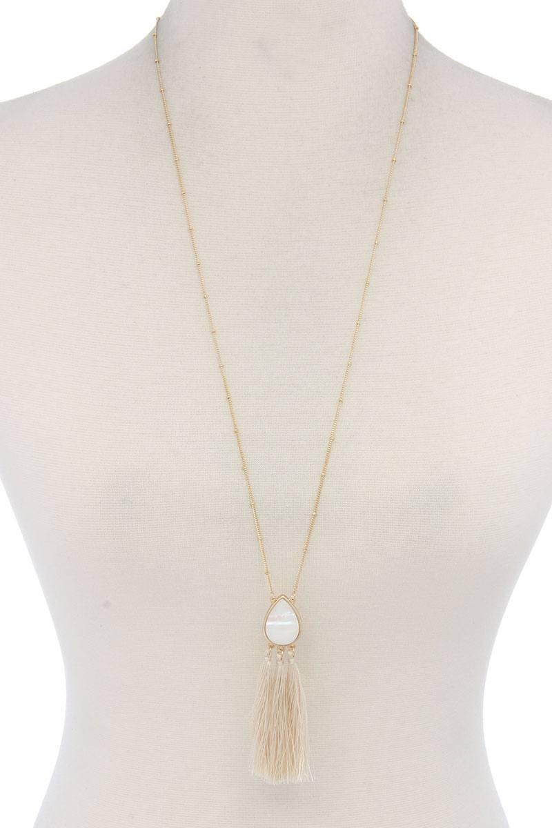 Teardrop Shape Tassel Pendant Necklace | Mixtshop LLC