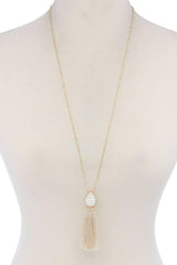 Teardrop Shape Tassel Pendant Necklace | Mixtshop LLC