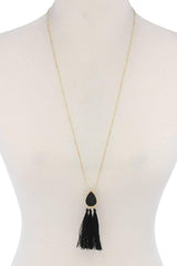 Teardrop Shape Tassel Pendant Necklace | Mixtshop LLC