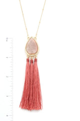 Teardrop Shape Tassel Pendant Necklace | Mixtshop LLC