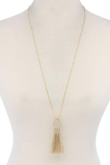 Teardrop Shape Tassel Pendant Necklace | Mixtshop LLC